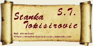Stanka Topisirović vizit kartica